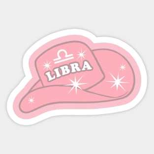 Libra - Pink Cowgirl Hat Zodiac Sign Sticker